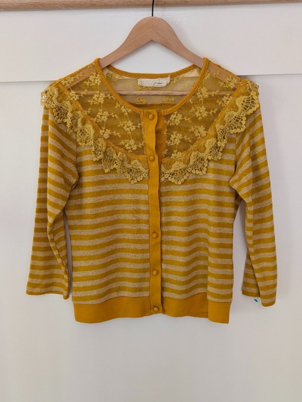 A'Reve gold lace and wool cardigan
